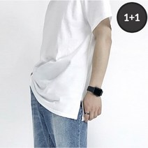 [당일출고] [1+1] 남자 레이어드 티셔츠 기본 무지 이너 흰색 검은색 회색 티셔츠 머슬핏 머슬티 순면 옆트임 목안늘어나는 오버핏 20수 반팔