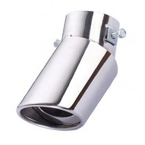 흡기매니폴드 범용 자동차 후면 라운드 스테인레스 스틸 배기관 테일 머플러 액세서리, 은