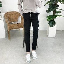 모룸 남자 스판 일자핏 프리미엄 면 밴딩 슬림카고바지 4컬러