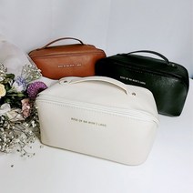 대형 고급 가죽 여행용 화장품파우치 휴대용 메이크업파우치 박스 수납가방