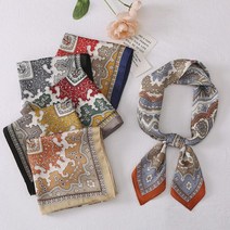 에스닉 쁘띠 스카프 가방타이 페이즐리 사각 미니 가방 손잡이 반다나