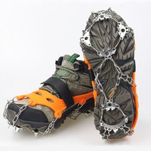 아이젠 Crampon 23 스파이크 트랙션 클리트 여성 남성 Anti-slip Ice Snow Grips with Walking 하이킹 낚시, 10 19 teeth black L