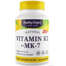 Healthy Origins 비타민 K2 MK-7 건강기능식품 100mcg 60정입, 180 Count (Pack of 1), 한개옵션1