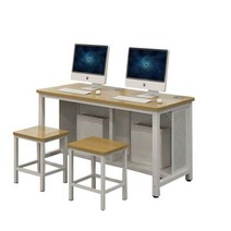 컴퓨터 테이블 책상 2인용 컴퓨터실 교육실 학원 기관, 1인용두꺼운단일후면섀시80x60x75cm
