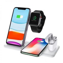 무선 충전기 3in1 애플워치 에어팟 아이폰 스탠드 스마트폰, CHINA, Only Charger, Black