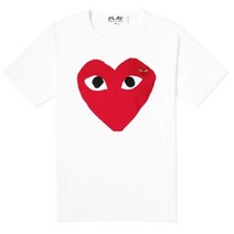 23SS 더블 하트 레드 와펜 티셔츠 화이트 AZ-T026-051-1