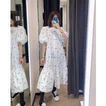 [WINZ] ZARA 원피스 벌룬소매 여름 자수 롱드레스 A라인 2종