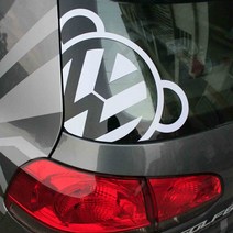 Volkswagen 폭스바겐 데칼 튜닝 스티커, 1개, 그레이(대)