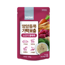 이즈칸 강아지 파우치 소고기 황태죽 100g (죽형)