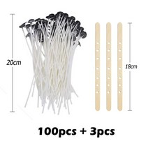 103pcs 왁스 코튼 캔들 Wicks 스탠드 원래 무연 캔들 Wicks 간장 오일 왁스 코어 짠 양초 용품 만들기, 20cm 세트, 103개
