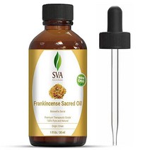 SVA Frankincense Sacra (Sacred) 오일 아로마 테라피 스킨 케어 헤어 케어 및 두피 마사지를 위한 100% 순수 및 천연 정통 및 프리미엄 치료 등급, 1 Fl Oz (Pack of 1)