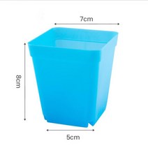 플랜트박스 베란다 실내 옥상 주차장 텃밭 화분 미니 화분 7cm 10cm 작은 사이즈 플라스틱 식물 재배, 03 blue 7cm_02 5pcs
