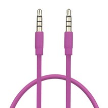 4 극 Aux 케이블 3.5mm 수-수 잭 오디오 헤드폰 스피커 MP3/4 CD 플레이어, 02 1M, 08 Purple