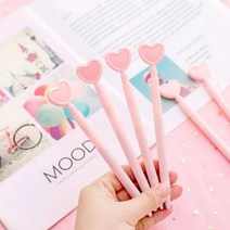 (빠른배송2세트/3세트/5세트) 핑크 러블리 하트 볼펜 세트, 하트볼펜5