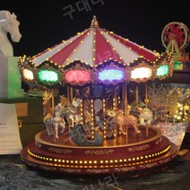 미국 미스터 크리스마스 오르골 핑크색 회전목마 대형 무드등 Mr.christmas 정품, 04.빨간색 회전 목마 350등 버전