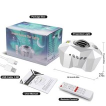 플라네타륨 HD 오로라 별이 빛나는 하늘 프로젝션 램프 LED 북쪽 야간 조명 천문관 보레알리스 침실, 02 white