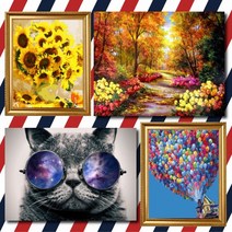 그림 명화 유화 그리기 연습 피포 백드롭 페인팅 DIY 중형 40x50 세트 모음 색칠 놀이 미술, 29. 강아지패밀리 A-050 (40 X 50)