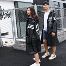 여행 캠핑 일체형 EVA 레인코트 우비 방수 커플 레터링 우의 비옷, ONS-RC600-XLㅡ화이트