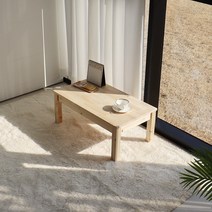 슬림 좌식 테이블 800x450 고무나무, 단품