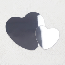 거울시트지 아크릴 하트/원형 8/13cm 거울케이크 미러케이크 20개 대량구매, 원형믹스(10개+10개)