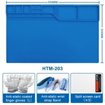 자기 열 절연 작업 패드와 esd 용접 매트 실리콘 납땜 매트 납땜 워크 스테이션 패드 전화 용접, htm-203 블루