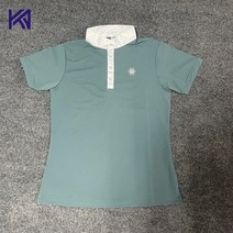 [RidingH:YA] 여성 및 아동 승마셔츠 승마반팔셔츠 승마복 승마용품, 네이비, 120(아동)