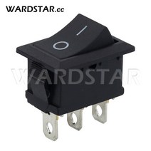 로커 스위치 6A250VAC/10A125VAC 3 핀 2 위치 ON-OFF I/O 빨간색/검정색 KCD1 푸시 버튼 미니 조명 없음 15x21mm 5 개, [02] Black-15x21mm