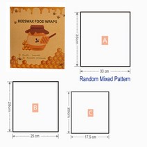 허니밀랍랩 비즈왁스 랩 친환경 재사용 식품 신선도 유지 보관 유기농 밀랍 천 클링 맞춤형 패턴 도매, [27] Random Pattern, [01] 1 Set