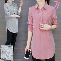 77우먼스 여성 그리반셔츠 빅사이즈 99 봄 가을 셔츠 상의 블라우스 반셔츠 남방 데일리룩 이월 이월상품 [리현커머스]