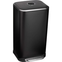 (AMAZON BASICS) 자취생 페달 사무실 종량제 무소음 주방 대형 발판 거실 페달휴지통 모던 대용량 사각 쓰레기통 휴지통 32리터 블랙, 스탠다드