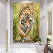 용감한 백두산 호랑이 보석십자수 액운을 방지하는 풍수지리 비즈자수, 90x140cm