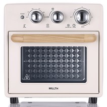MILLTH 대용량 저소음 레트로 에어프라이어 오븐 겸용 16L+조리도구 4종, SN-600MAF, 아이보리