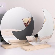 파우더룸 방인테리어 스탠드 화장대거울 테이블 자취방 미용실 분장실 화장실 욕실용, A. 초승달