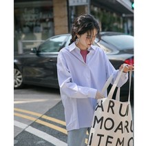 스트라이프 셔츠 여성 봄과 가을 스타일 디자인 틈새 시장 긴팔 탑 화이트 셔츠 재킷 가을 새 가을 옷을 찾고