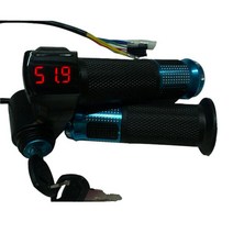 컨트롤러 스로틀 겸용 전동 경량 1Pair 12-84v E-bike Handlebar Grips Digital Display Speed Control Thr, 04 Blue, 한개옵션1