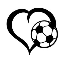 WickedGoodz Soccer Ball Heart Magnet - Heart Fútbol Magnetic Car Decal