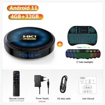 안드로이드셋탑 안드로이드tv 박스 tv셋톱박스 신제품 HK1RBOX W2 스마트 Tv 박스 안드로이드 11 Amlogic S, 05 4G 32G keyboard_01 미국 플러그
