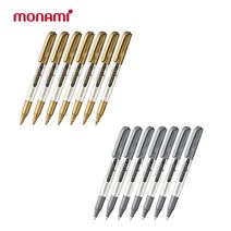 모나미 굵은글씨용 네임펜 M 금색 은색 세트, 7세트, 금색+은색