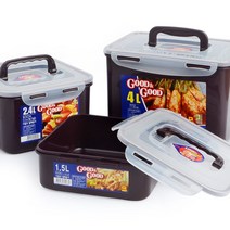규즈몰 굿앤굿 김치 통 오이지 동치미 밀폐 용기 보관 게장 장아찌 1.5L 2.4L 4L, 사이즈, 4L