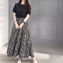 [세인트이브] ONS5005 여리여리 잔꽃무늬 캉캉 롱원피스