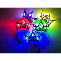 LED 파티머리띠 응원머리띠 생일머리띠, 그린, 양면