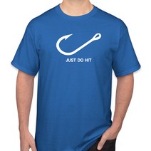 JUST DO HIT 반팔 낚시티셔츠, 2XL 110, 순면라운드블루