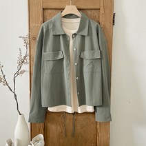 가을 40대 미시 여성 아웃도어룩 남친룩 나일론 스판 카라넥 바스락 셔츠 남방