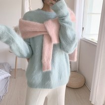 비비드 마카롱 컬러 밍크 양털 스웨터 노필터 내가키운다 김나영 니트 스웨터 샐리맘 옷