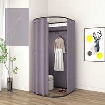 이동식 간이피팅룸 옷가게 웨딩샵 맞춤정장샵 한복대여 연예인대기실, 블랙 쉘프 베이지 쉐이드 +화이트스툴