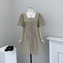 [행복여 자체제작] 벨라 셔링 날개 소매 스퀘어넥 반바지 점프슈트