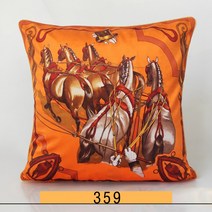 명품 럭셔리 H로고 쿠션 45cm 슈발도리앙 고급 미용실 거실 안방 호텔 북유럽 인테리어 쇼파 말 쿠션, CG