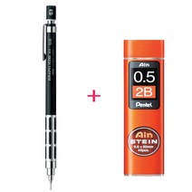 펜텔 그래프 샤프 1000 CS PG1005CS-A + 아인슈타인 샤프심 2B 세트, 0.5mm, 1세트