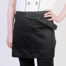 베리안 미니 허리앞치마 바리스타 카페 쉐프 앞치마, 블랙, 1장