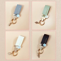 튜모 기아 K3 K5 K7 K8 K9 스포티지 쏘렌토 카니발 EV6 니로 스팅어 모하비 레이 모닝 TPU 골드라인 스마트키케이스 키링, 스트랩, 올리브그린